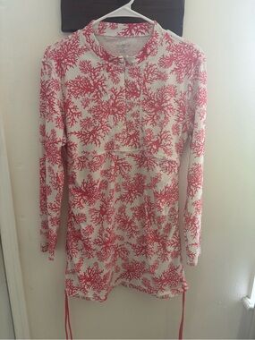 Cabana Life White and Coral Midi Dress